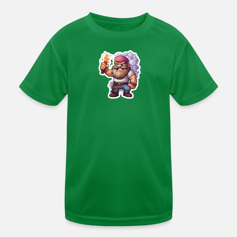 Pixel Zwerg Mit Fackel Mining Game Shirt Kinder Funktions-T-Shirt