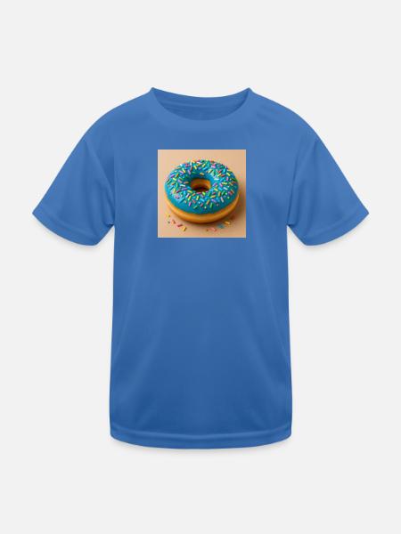 Donut mit Blauem Zuckerguss - Kinder Funktions-T-Shirt - Königsblau - Vorne