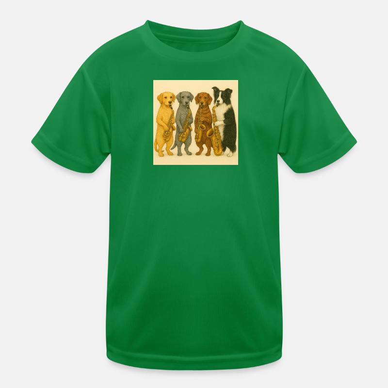 Chiens avec des saxophones illustration T-shirt sport Enfant