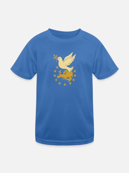 „Europa & Friedenstaube“ – Einheit in Vielfalt - Kinder Funktions-T-Shirt - Königsblau