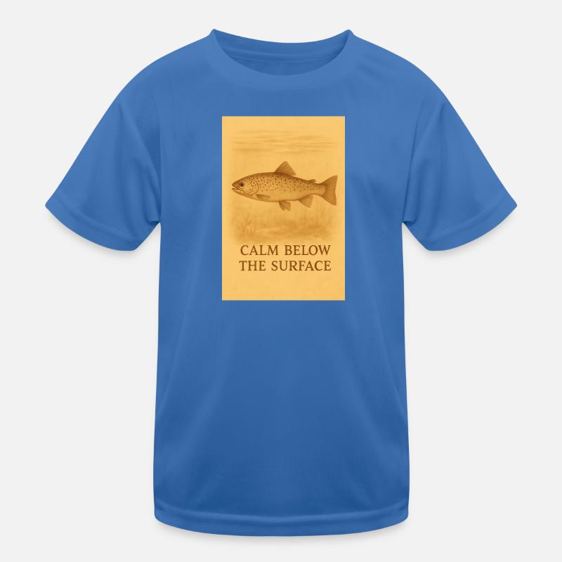Calm Below the Surface Trout Print Kids Functional T-Shirt