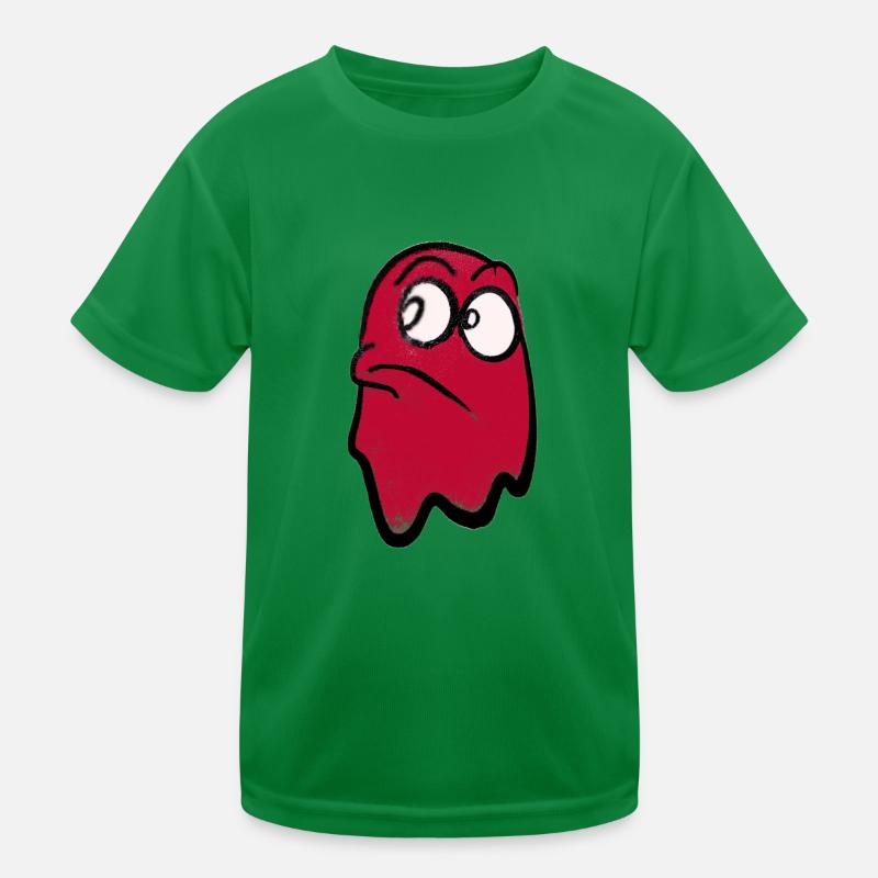 Lustig grimmig blickender Geist in Rot Kinder Funktions-T-Shirt