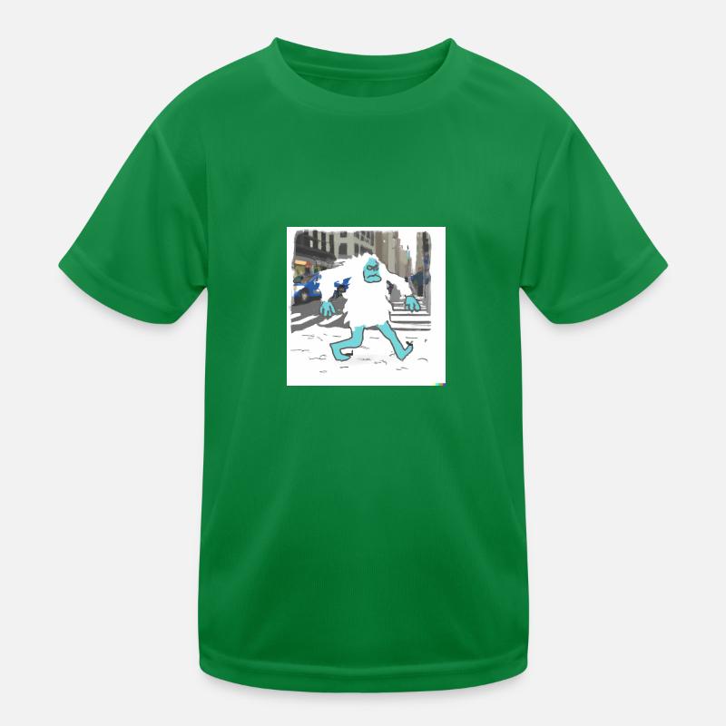 Grumpy Yeti Walking In New York Kinder Funktions-T-Shirt