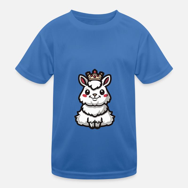 Alpaka Llama Comic Krone Kinder Funktions-T-Shirt