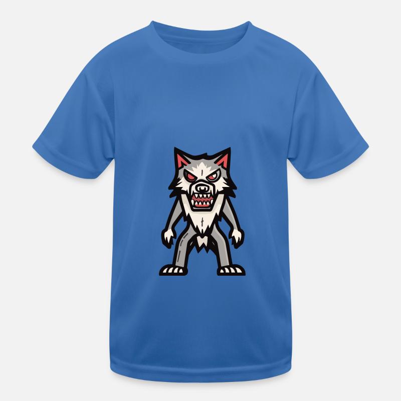 Wolf Halloween Comic Kinder Funktions-T-Shirt
