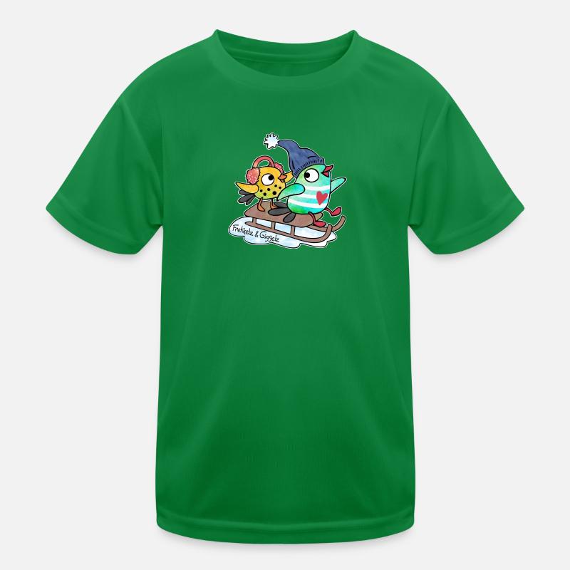 Schlittenfahrt Kinder Funktions-T-Shirt