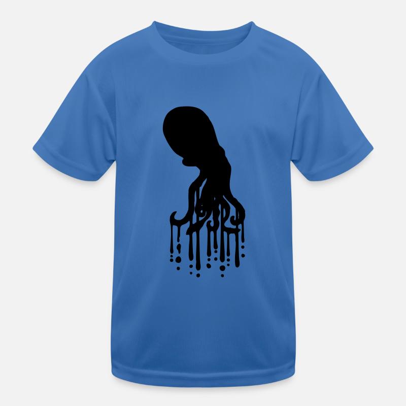 Tentacle Octopus Ink Drop Graffiti Spray Cool Kids Functional T-Shirt
