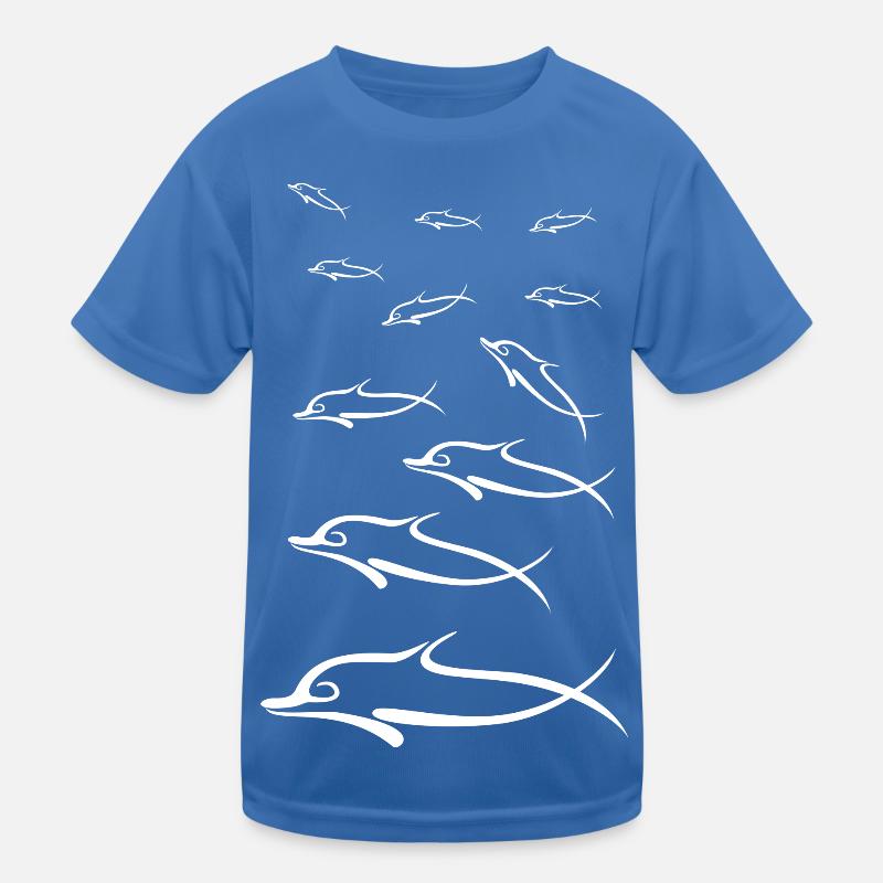 Dolphins weißen Gruppe Kinder Funktions-T-Shirt