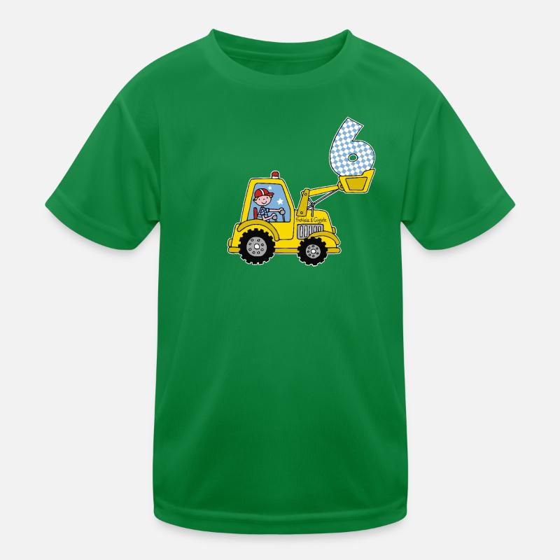 Bagger 6. Geburtstag Kinder Funktions-T-Shirt
