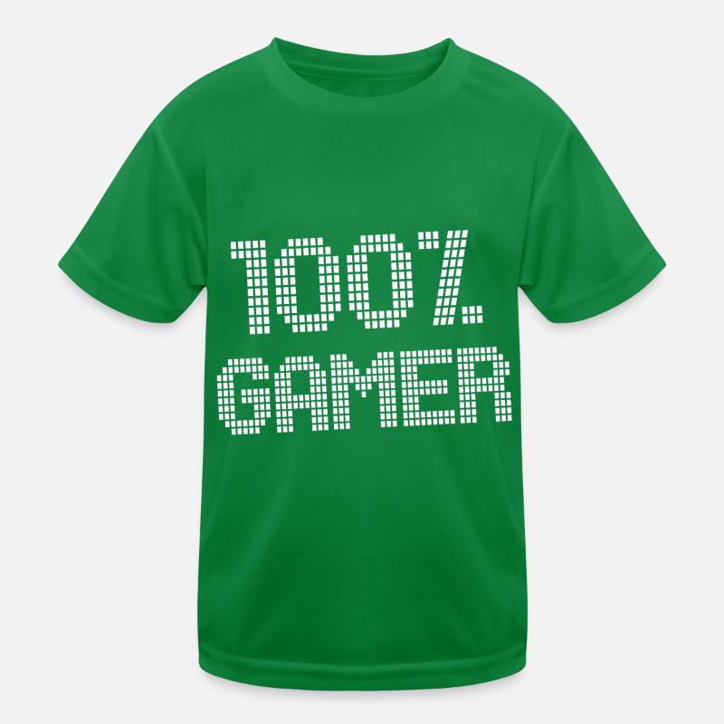 100% Gamer - Geek Videospiel - Pixel Kinder Funktions-T-Shirt