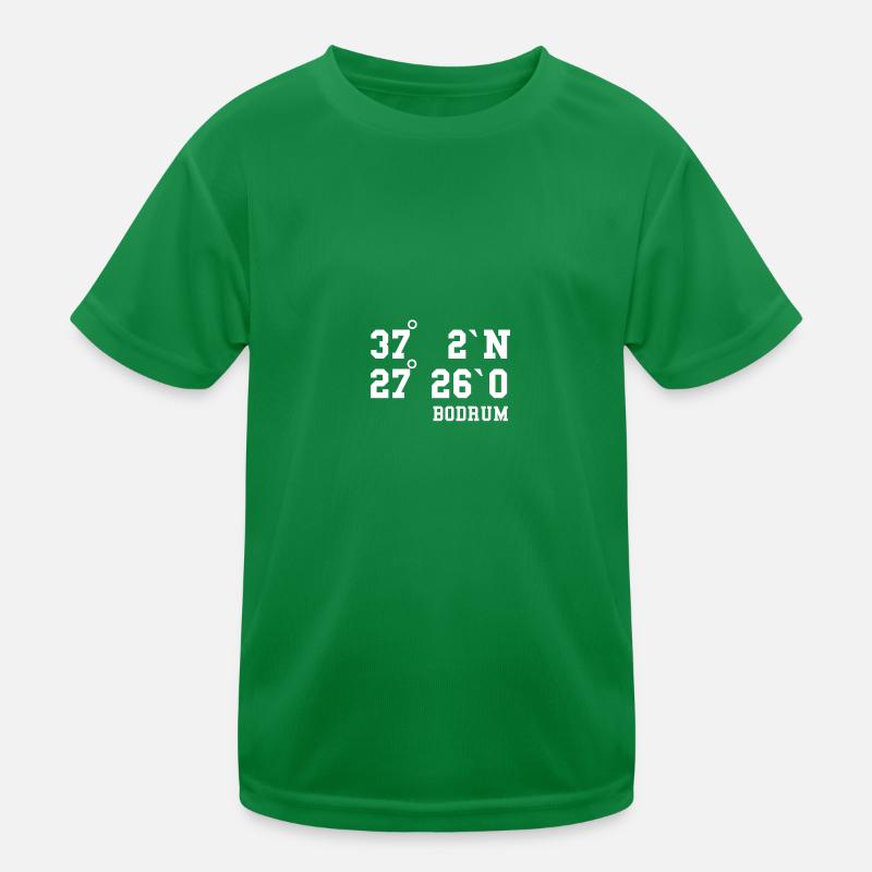 Bodrum Coordinates Turkey Vacation Idea Kids Functional T-Shirt