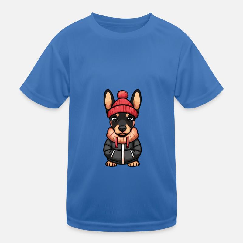 Doberman Chien Hiver T-shirt sport Enfant
