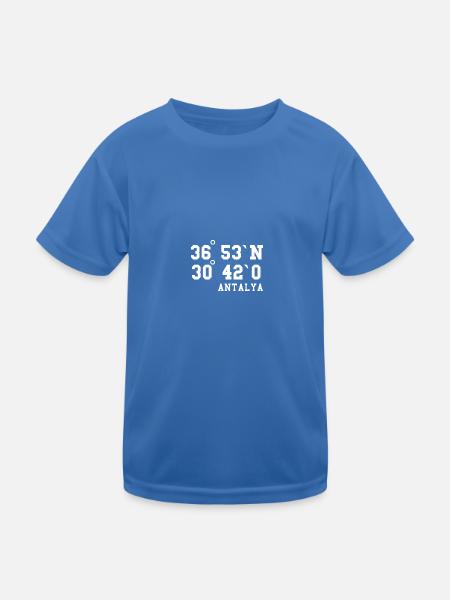 Antalya Coordinates Turkey Holiday Idea - Kids Functional T-Shirt - royal blue - Front