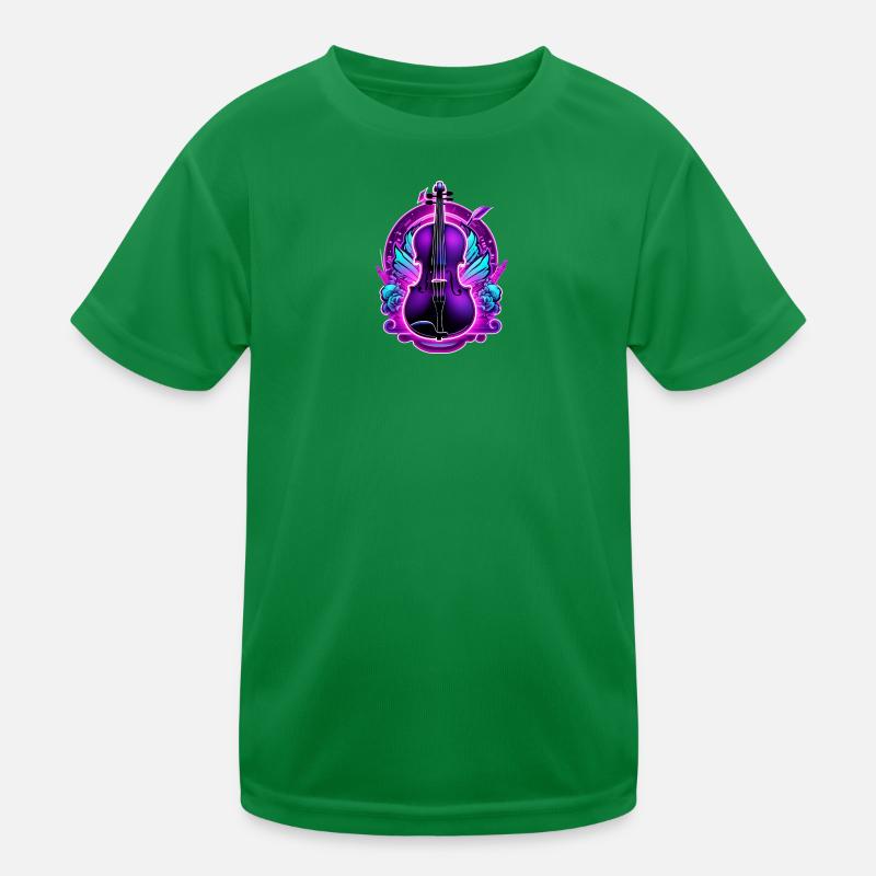 Violin in neon colors Kids Functional T-Shirt