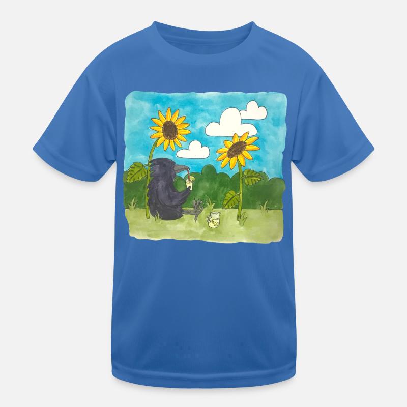 Raven Sunflowers chill Summer Lemonade Daylight Saving Time Kids Functional T-Shirt