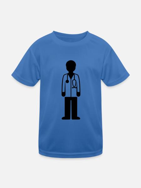 Doktor Arzt - Kinder Funktions-T-Shirt - Königsblau - Vorne