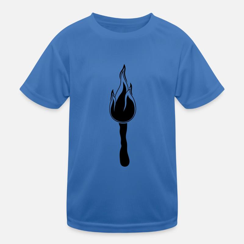 black night walk torch light bright fire fla Kids Functional T-Shirt
