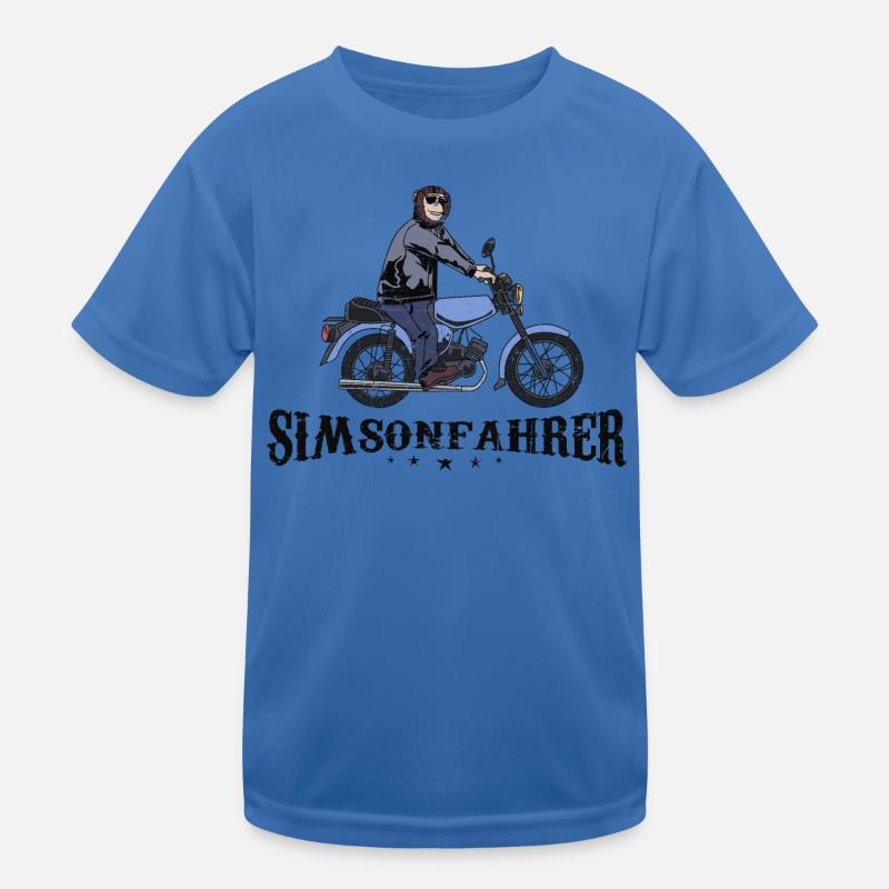 Simsonfahrer Singe cool m. Simson DDR Retro Mofa T-shirt sport Enfant