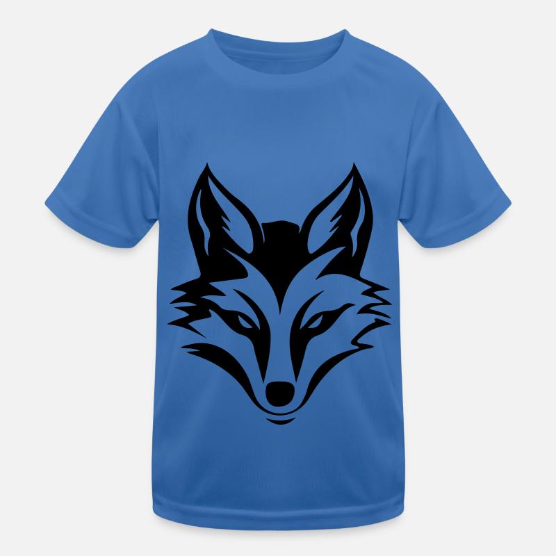 Fuchs Kopf Silhouette - Kinder Funktions-T-Shirt - Königsblau