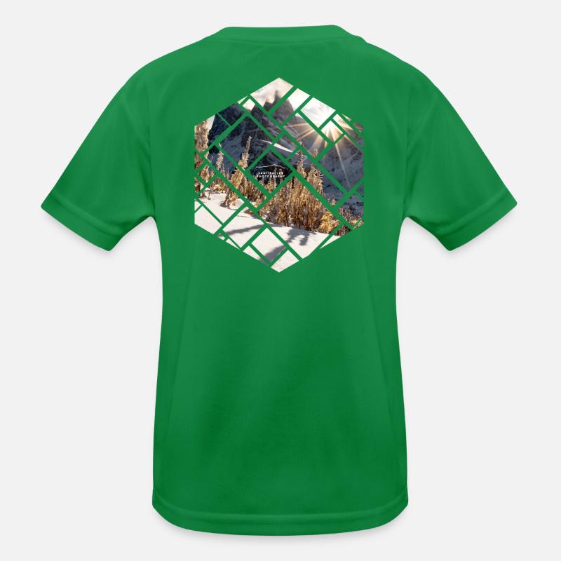 Dolomiten Seceda Winterlandschaft Kinder Funktions-T-Shirt