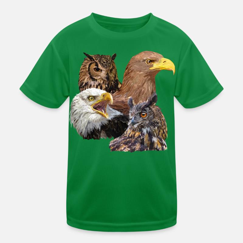 Greifvögel Kinder Funktions-T-Shirt