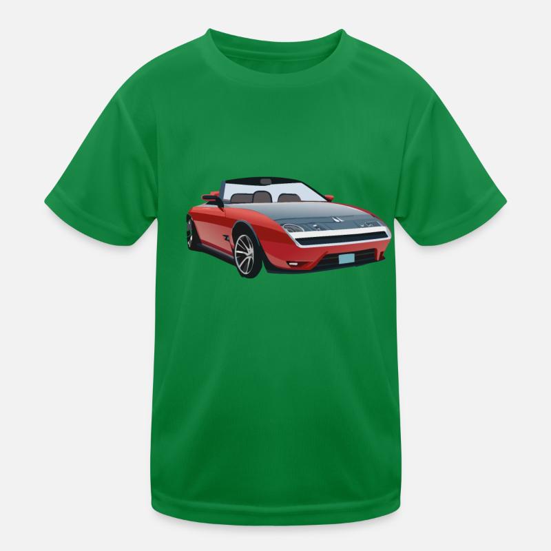 Rotes Cabrio Kinder Funktions-T-Shirt