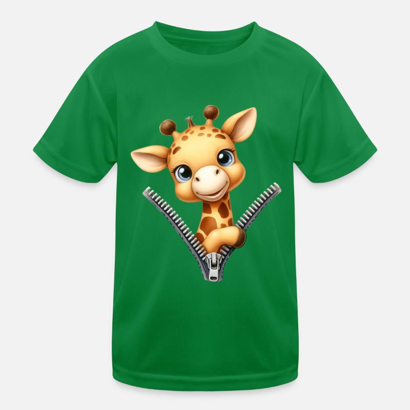 Girafe avec fermeture éclair T-shirt sport Enfant