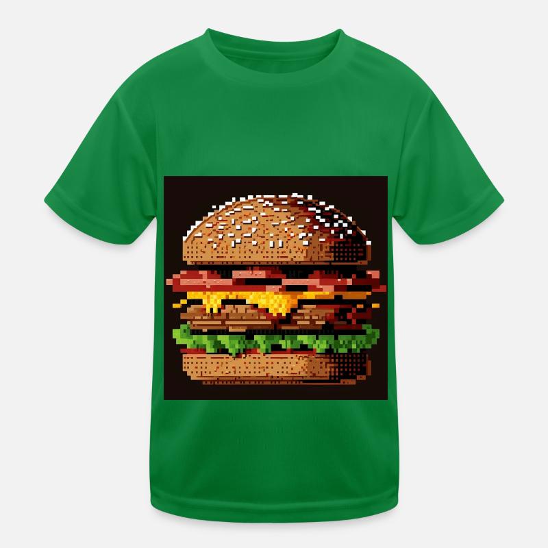 8-Bit-Burger, Pixel-Art Kinder Funktions-T-Shirt