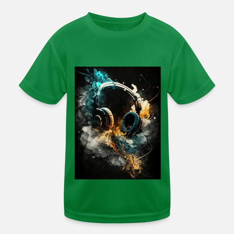 Abstrakte Kopfhörer Kinder Funktions-T-Shirt