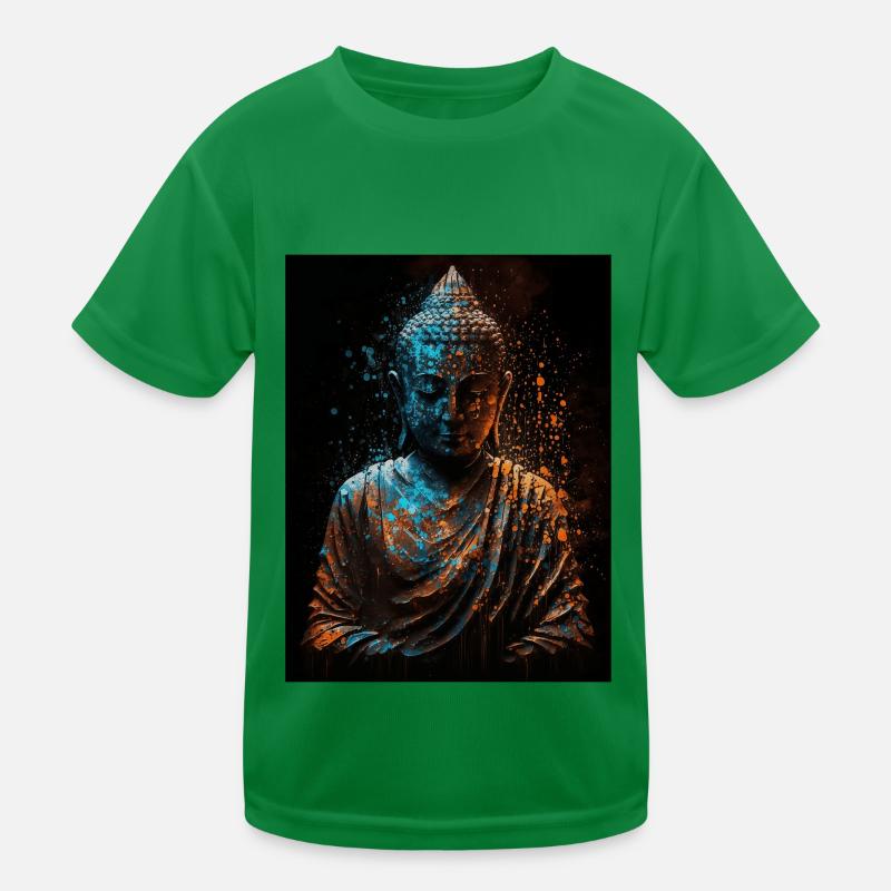 Peaceful Abstract Buddha Statue Kids Functional T-Shirt