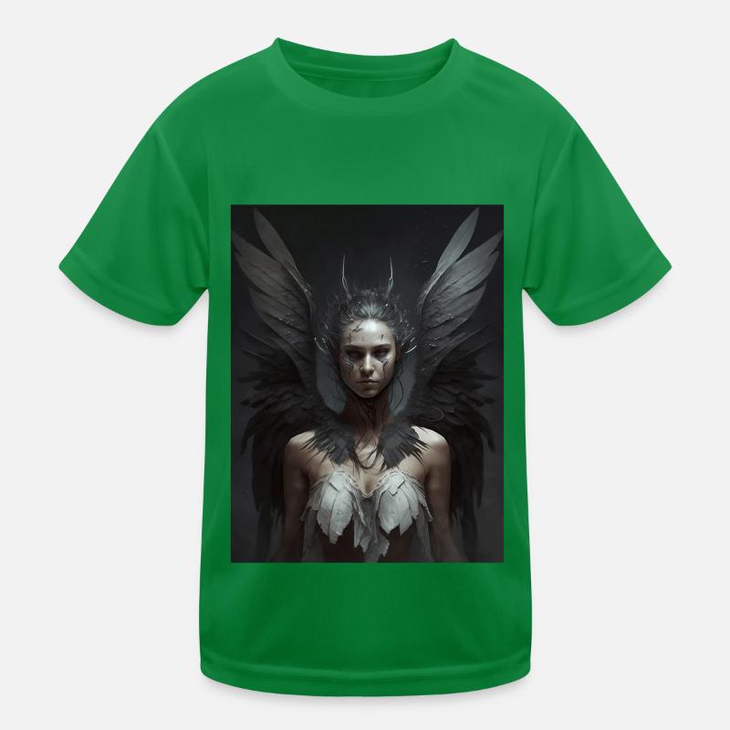Dark Goth Angel Kids Functional T-Shirt