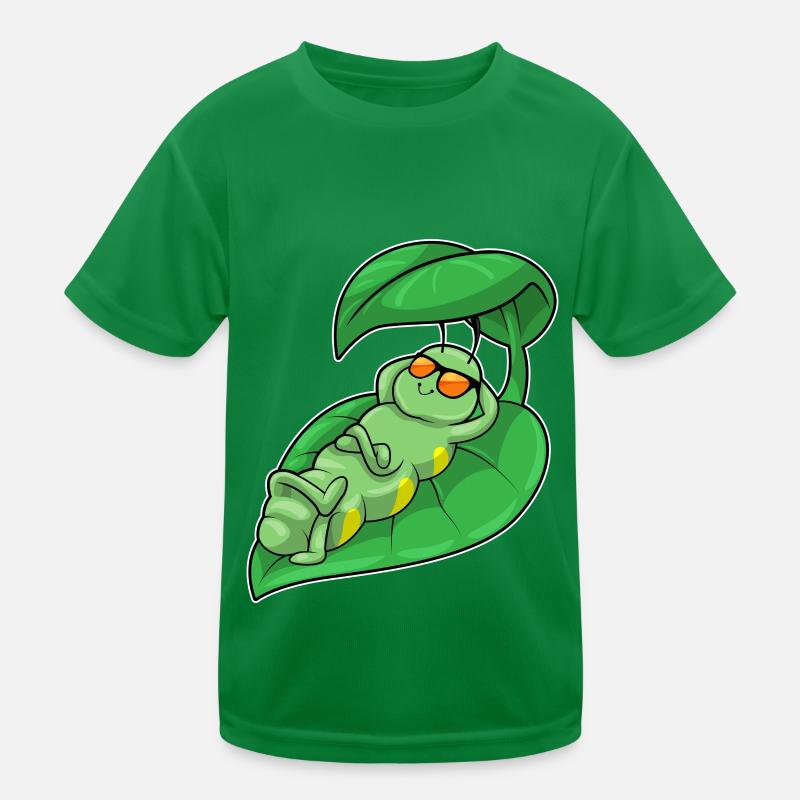 Caterpillar with leaf Kids Functional T-Shirt
