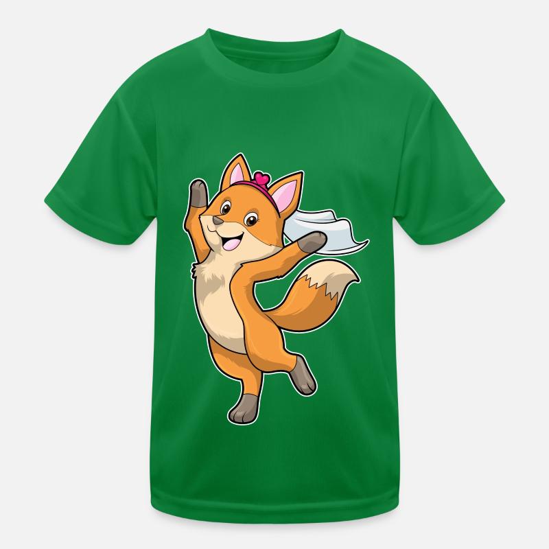 Fuchs als Braut mit Schleier & Herz Kinder Funktions-T-Shirt
