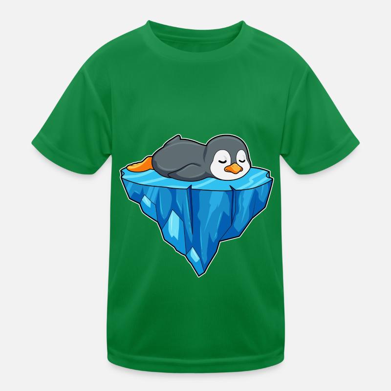 Pinguin auf Eisscholle Kinder Funktions-T-Shirt