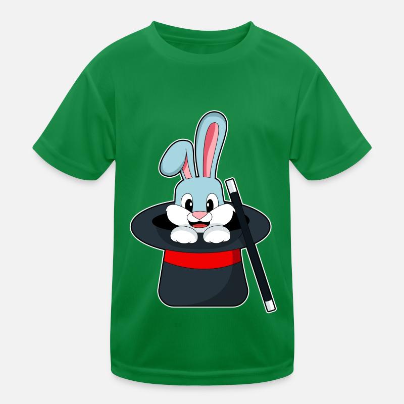 Rabbit in magic with magic wand & hat Kids Functional T-Shirt