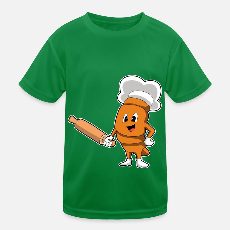 Bread as a cook with rolling pin Kids Functional T-Shirt
