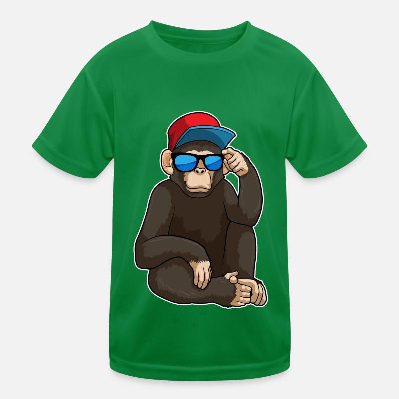 Affe mit Sonnenbrille Kinder Funktions-T-Shirt