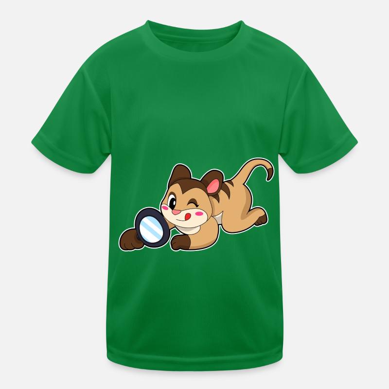 Erdmännchen mit Lupe - Kinder Funktions-T-Shirt - Kelly Green