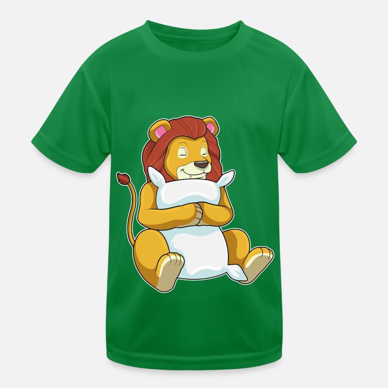 Lion sleeping with pillows Kids Functional T-Shirt
