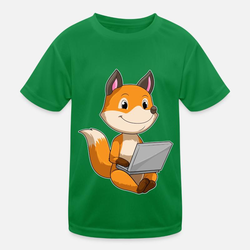 Fuchs avec ordinateur portable T-shirt sport Enfant