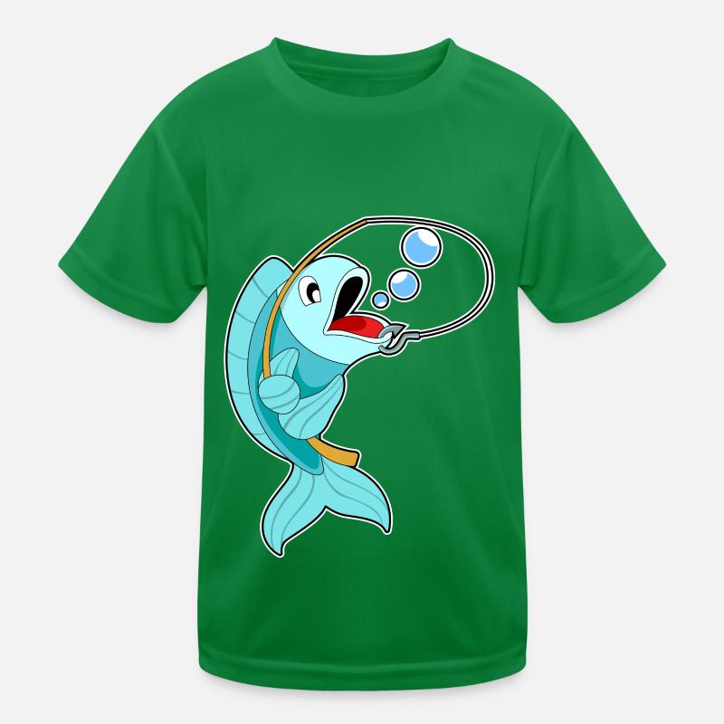 Poisson avec canne à pêche T-shirt sport Enfant