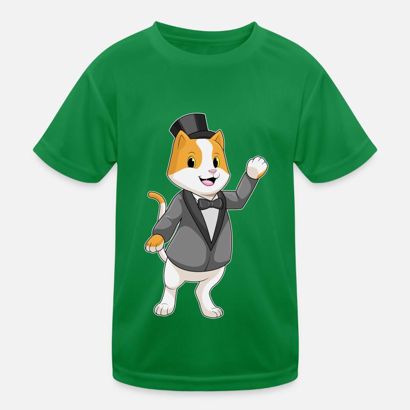 Katze als Bräutigam mit Schleife Kinder Funktions-T-Shirt