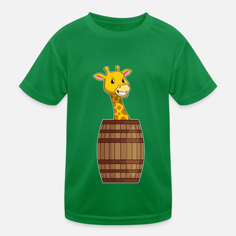 Giraffe with barrel Kids Functional T-Shirt