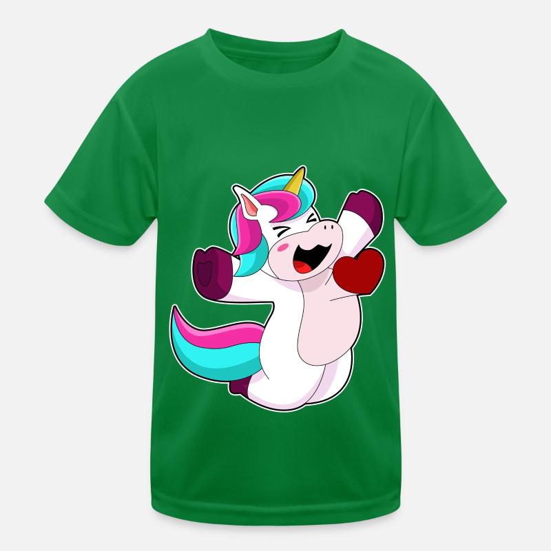 Einhorn mit Herz Kinder Funktions-T-Shirt