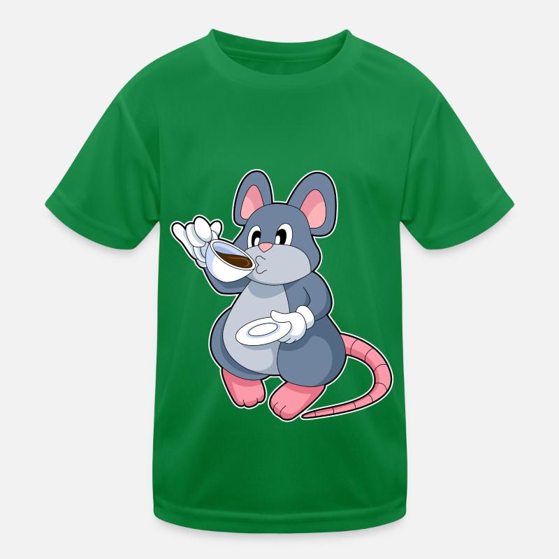 Souris avec tasse de café T-shirt sport Enfant