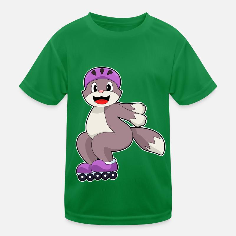 Katze mit Rollschuhe Kinder Funktions-T-Shirt