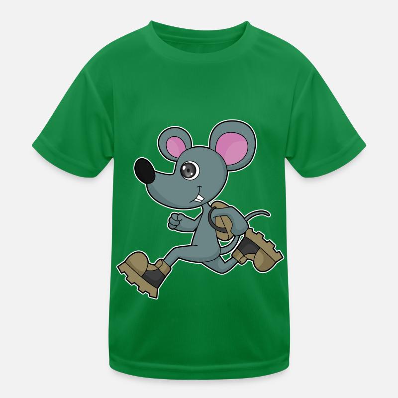 Maus als Jogger mit Rucksack Kinder Funktions-T-Shirt