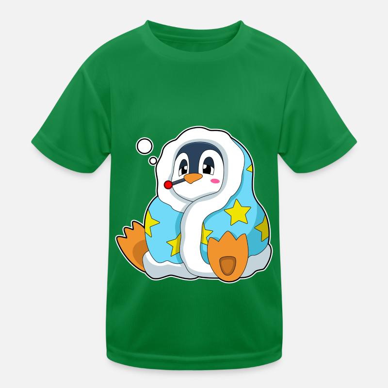 Pinguin mit Fieberthermometer Kinder Funktions-T-Shirt