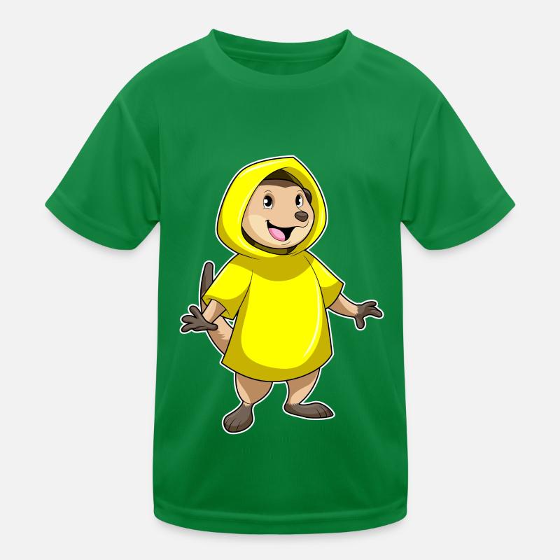 Erdmännchen mit Regenjacke Kinder Funktions-T-Shirt