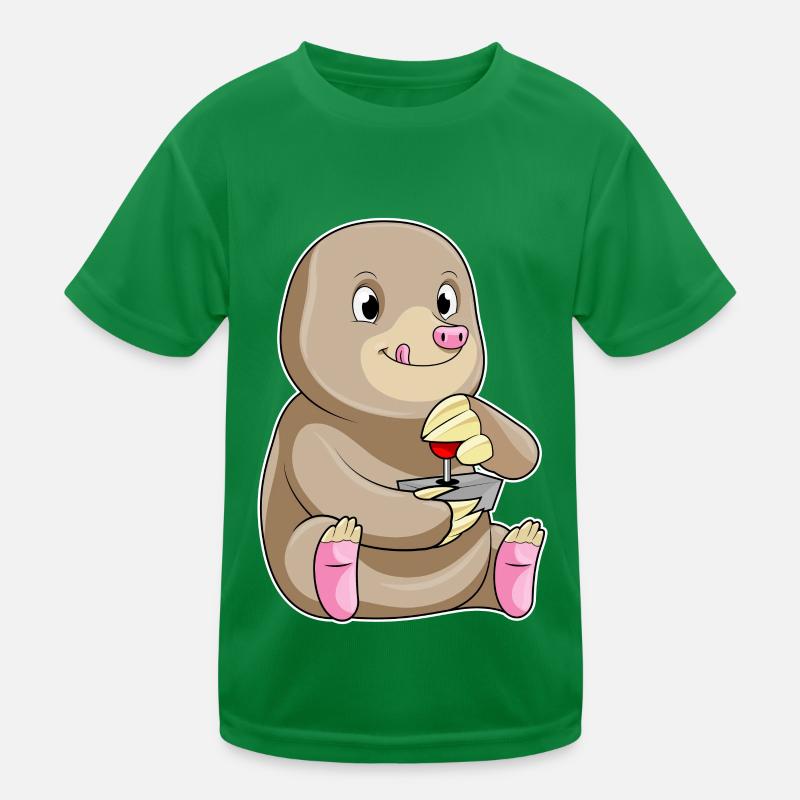 Mole as a gamer with joystick Kids Functional T-Shirt